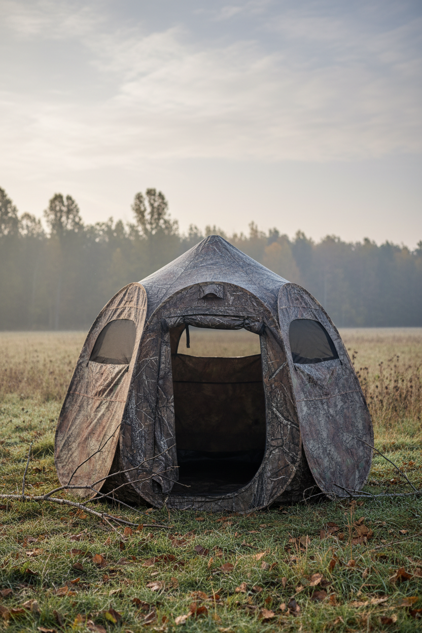 Camo Hunting Blind - Front View