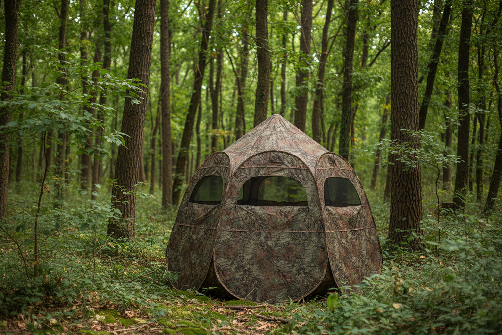 Camo Hunting Blind - Outdoor Setting