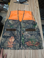 Camo Hunting Vest with Blaze Orange Safety Panel
