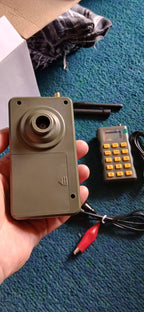 Back of electronic bird caller showing speaker mount