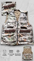 Men's Camouflage Hunting Vest with 10 Ammo Loops & Mesh Back